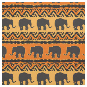 Tecido Padrão Africano de Elefante Negro