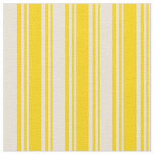 Tecido Padrão Amarelo e Bisco Colorido Vinculado/Striped