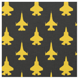 Tecido Padrão Amarelo em preto F16 e F35
