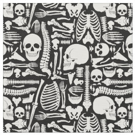 Tecido padrão anatômico do esqueleto de halloween