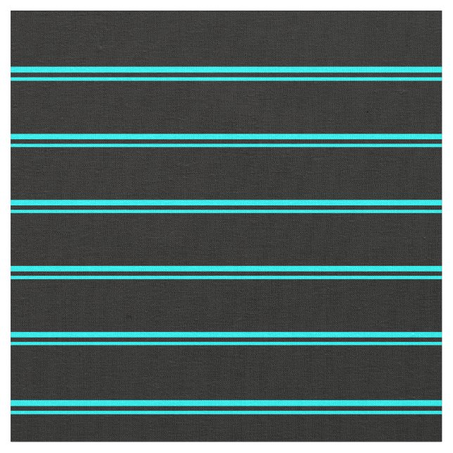 Tecido Padrão Aqua & Black Stripes/Linhas (Detalhe)