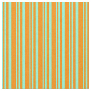 Tecido Padrão Aquamarino e Laranja Escuro/Stripes