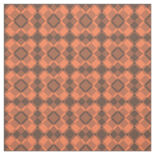 Tecido Padrão Argyle Xadrez Marrom Coral