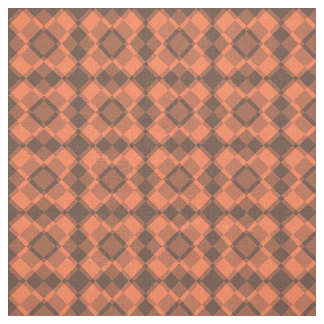 Tecido Padrão Argyle Xadrez Marrom Coral (Modelo)