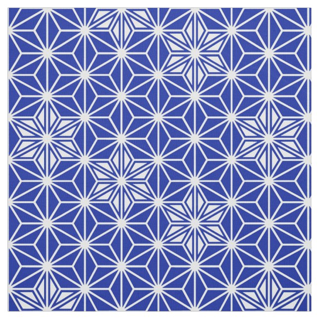 Tecido Padrão Asanoha japonês - azul de cobalto (Modelo)