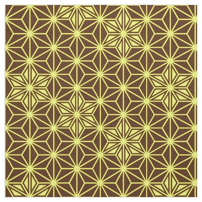 Tecido Padrão Asanoha japonês - marrom e amarelo (Modelo)