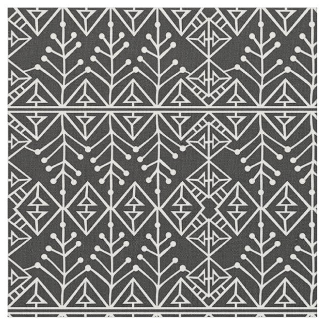 Tecido - Padrão Azteca Preto e Branco (Detalhe)