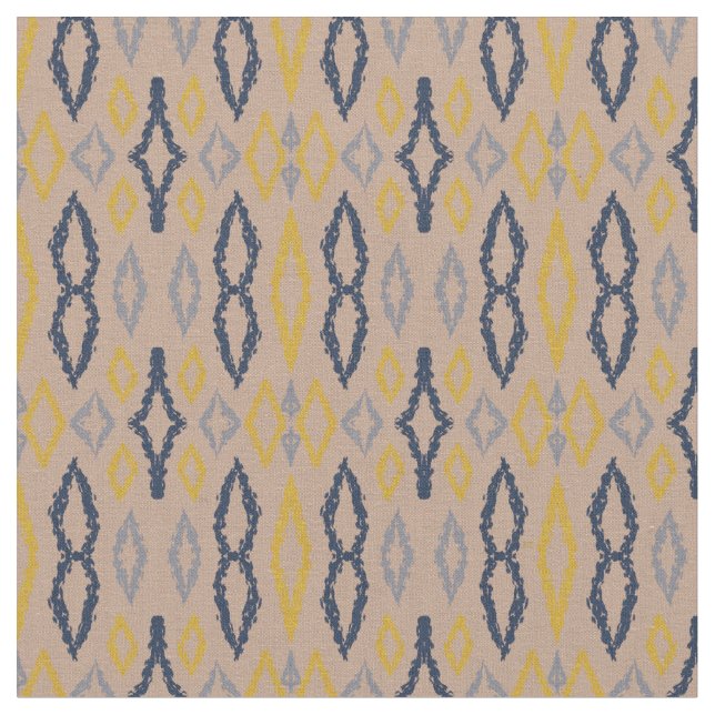 Tecido Padrão Azul Amarelo do Ikat Pastel marroquino (Detalhe)