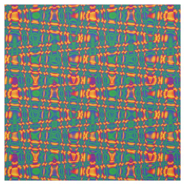 Tecido Padrão Azul Azul Azul Cor-de-Chama Laranja  (Modelo)