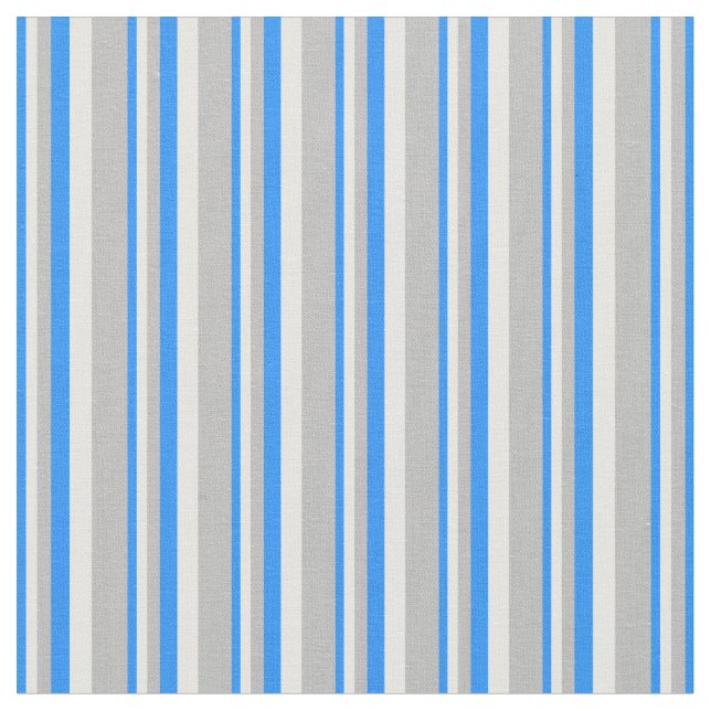 Tecido Padrão Azul, Branco e Cinza (Detalhe)