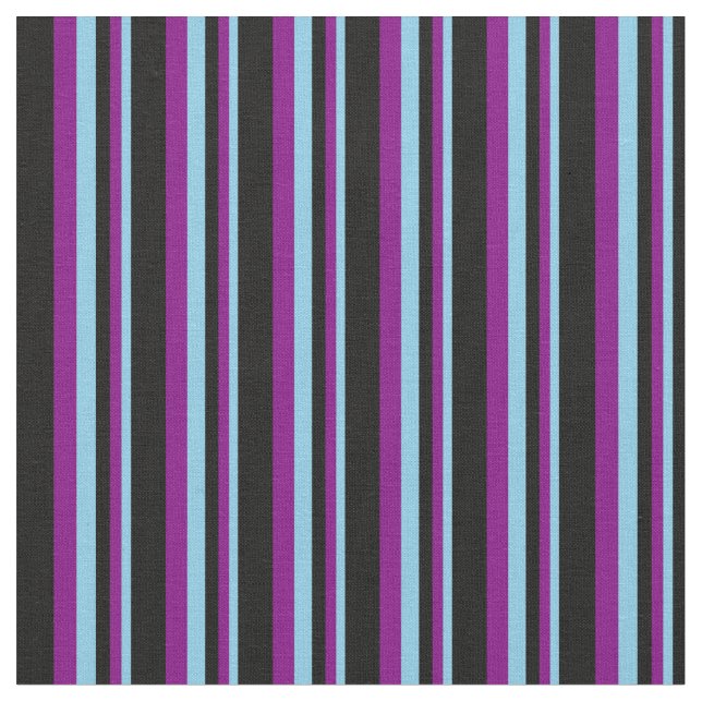 Tecido Padrão Azul Céu, Roxo e Preto Vinculado/Strike (Detalhe)