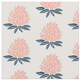 Tecido Padrão Azul Cor-de-rosa Lotus Waterlily