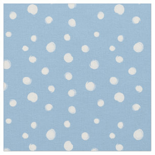 Tecido Padrão Azul de Flocos de Neve de Aquarela