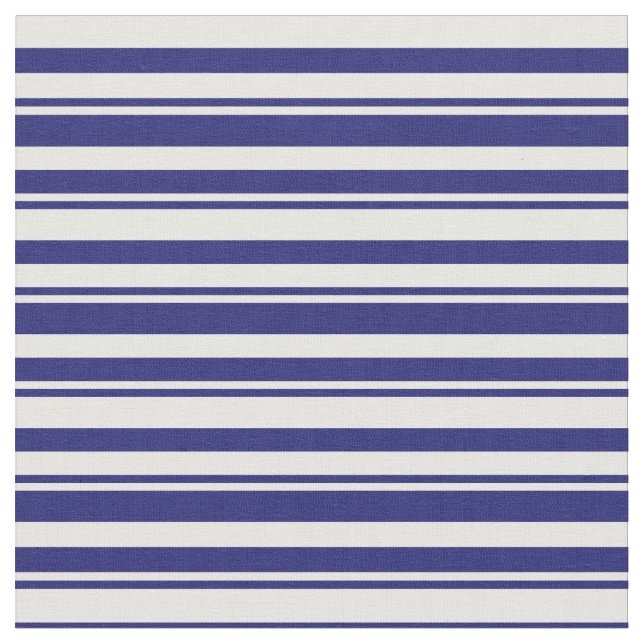 Tecido Padrão Azul e Branco da Meia-Noite de Stripes (Detalhe)