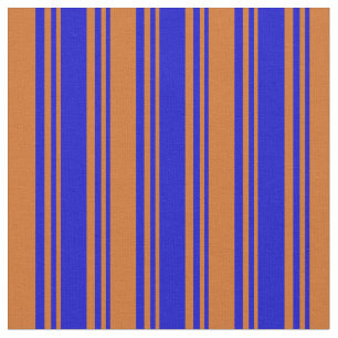 Tecido Padrão Azul e Chocolate Striped/Links