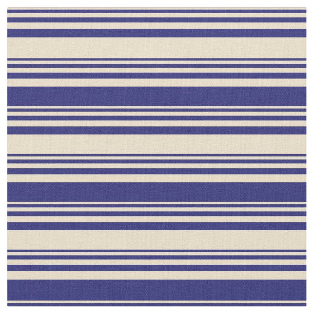 Tecido Padrão Azul Tan e Meia-Noite de Stripes (Detalhe)