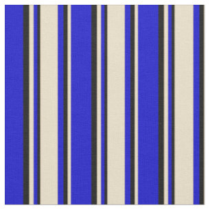 Tecido Padrão Azul, Tan e Preto Colorido Vinculado/Stripe