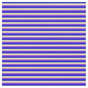 Tecido Padrão Azul, Tan e Roxo Striped/Links