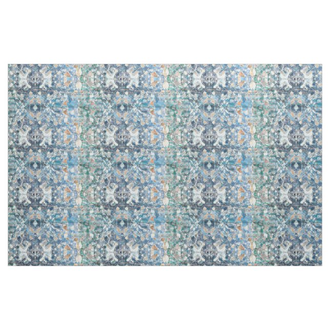 Tecido Padrão Azul Tan Nativo Americano Tribal (Fat Quarter)