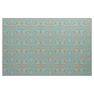 Tecido Padrão Azul Turquesa Chic Vintage Nouveau Deco