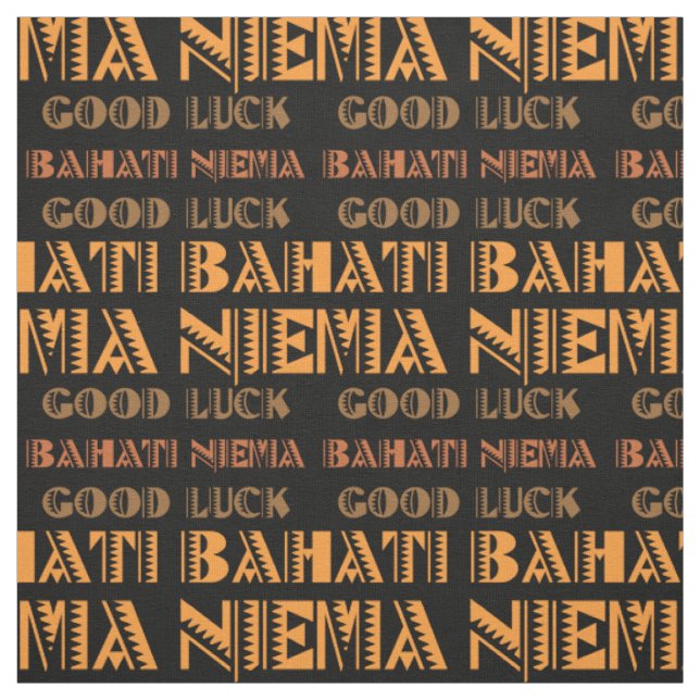 Tecido Padrão Bahati Niema, Boa Sorte em Swahili (Modelo)