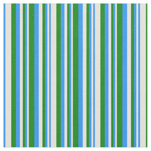 Tecido Padrão Beige, Blue e Green Stripes (Detalhe)