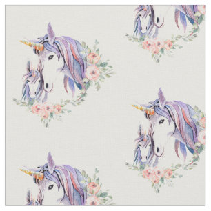 Tecido Padrão bonito da Flora da Mãe e Bebê do Unicorn