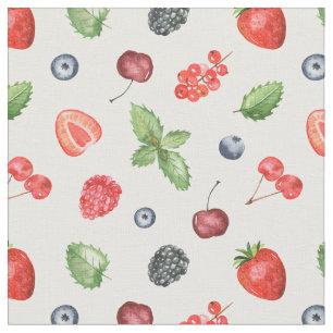 Tecido Padrão bonito de Berry de Aquarela
