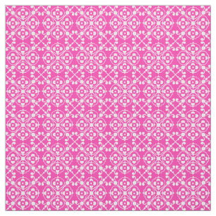 Tecido Padrão Bonito rosa e branco
