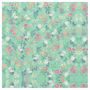 Tecido Padrão Botânico bonito de Aquarela Floral