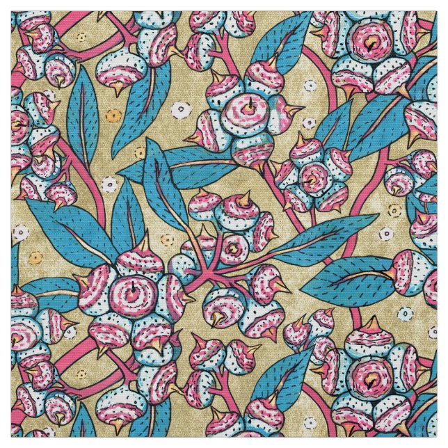 Tecido Padrão Botânico da Planta Australiana Eucalyptus S (Modelo)