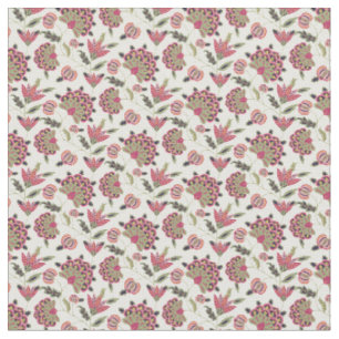 Tecido Padrão Botânico Damask Boho Retro