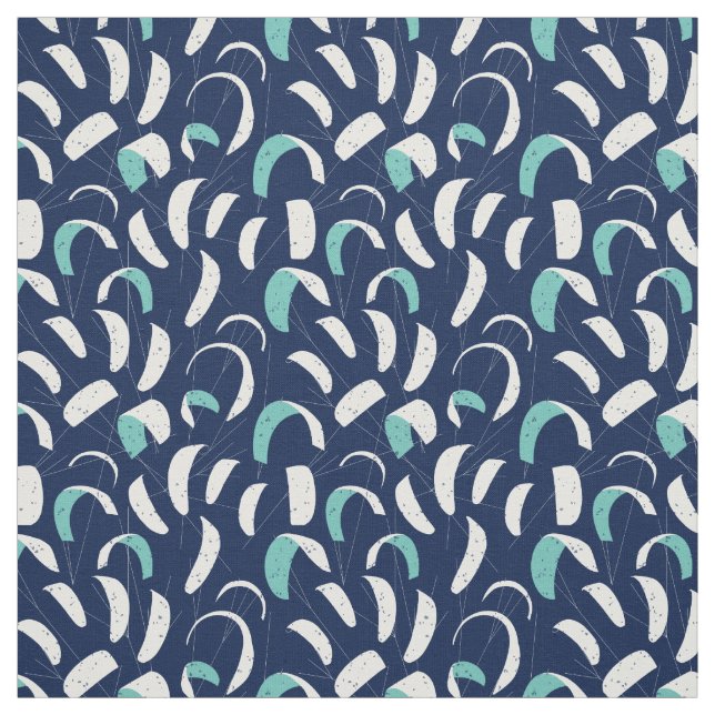 Tecido Padrão Branco Azul de Embarque de Kite (Modelo)