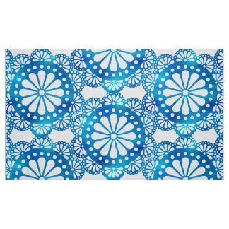 Tecido Padrão branco e azul de índio bonito e clássico