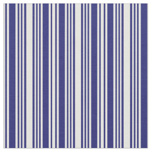 Tecido Padrão Branco e Azul-Meia-Noite Striped/Links