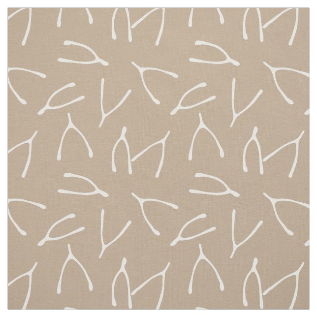 Tecido Padrão Branco Taupe Osso da Desejo (Modelo)