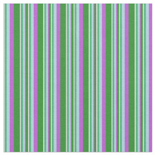 Tecido Padrão Branco, Verde, Azul Claro, Lâmpadas Orquíde