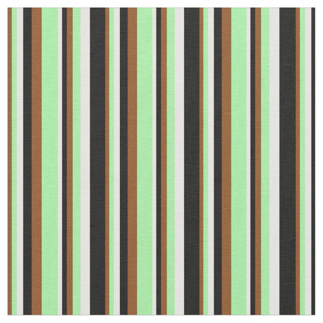 Tecido Padrão castanho, verde, branco e preto das faixas (Detalhe)