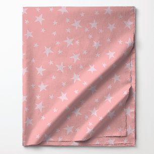 Tecido Padrão Celestial de Céu Estrelado Rosa Pastel