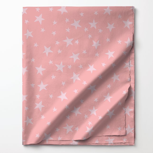Tecido Padrão Celestial de Céu Estrelado Rosa Pastel (Criador carregado)