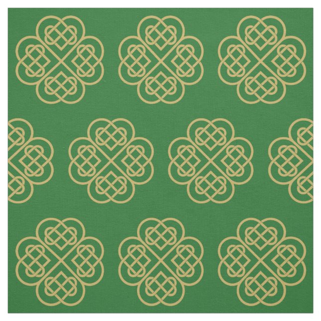 Tecido Padrão Celta de Shamrock Dourado (Modelo)