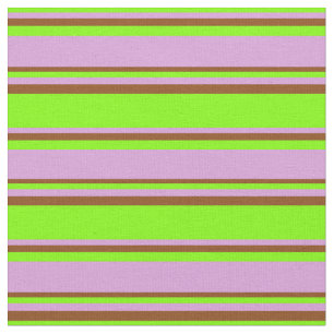 Tecido Padrão Chartreuse, Plum e Stripes Castanhas