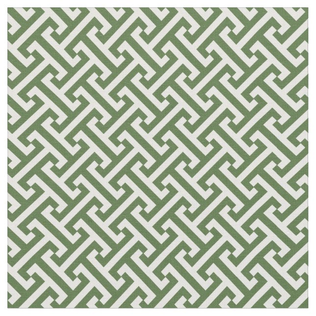 Tecido Padrão-chave grego de Moss Green (Detalhe)