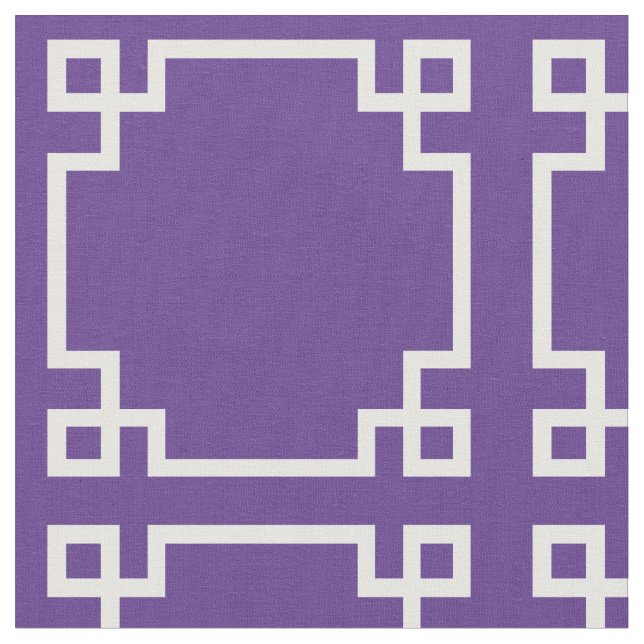 Tecido Padrão-chave grego roxo e branco moderno (Detalhe)