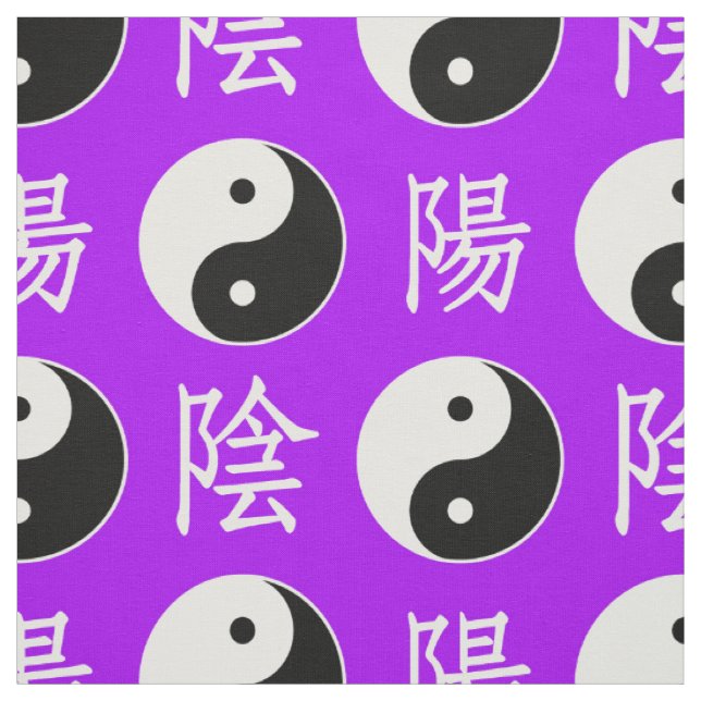 Tecido Padrão Chinês Yinyang de Fundo Roxo (Modelo)