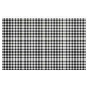 Tecido Padrão Clássico de Bloco Gingham Preto e Branco