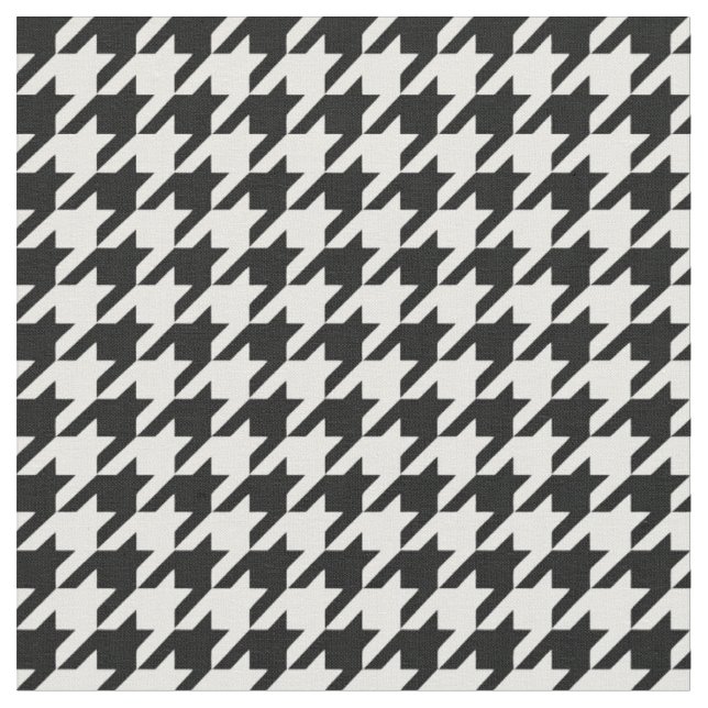 Tecido Padrão Clássico de Houndstooth: Preto e Branco Vin (Detalhe)