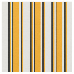 Tecido Padrão colorido branco, laranja e preto