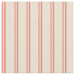 Tecido Padrão Colorido de Salmão e Beige de Stripes