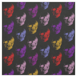Tecido Padrão Colorido de Skulls de Raios X